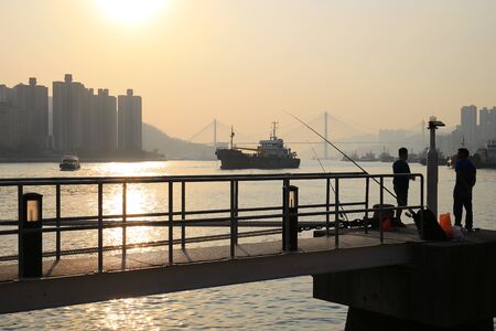 Tsuen Wan Riviera Park at Tsuen Wan hkのeditorial素材