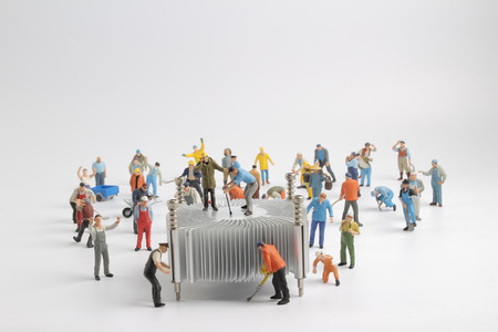 the Group of engineer workers repair CPUの写真素材