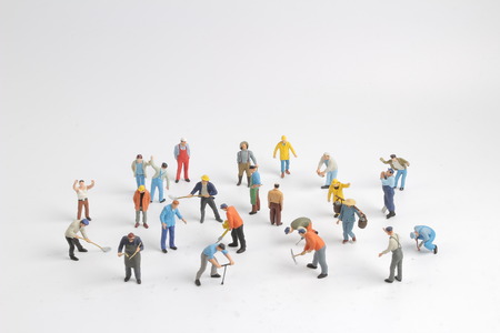 the group of  figure of Blue collar workerの写真素材