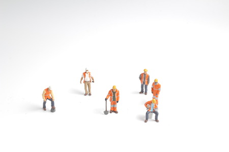 the engineer worker on a white back groundの写真素材