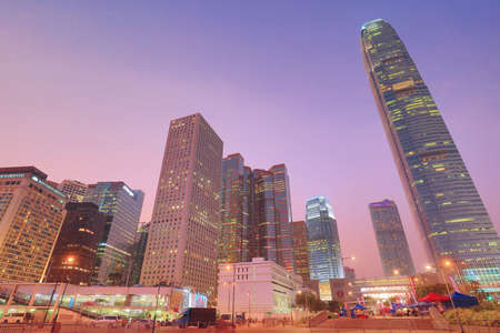 mid town of Hong Kong city central at night
