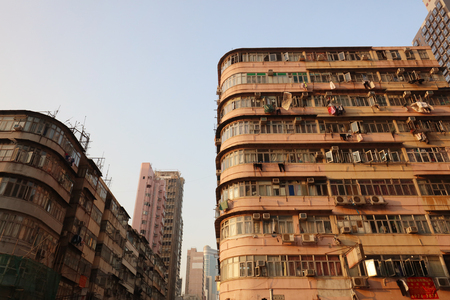  the Tong lau old house at kowloonのeditorial素材