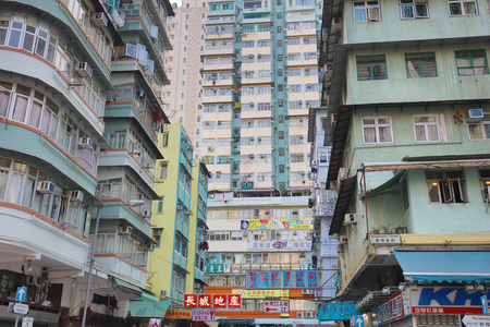  the Tong lau old house at kowloonのeditorial素材