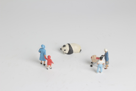 the fun of mini figure life at tv showの写真素材