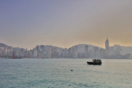 the Victoria Harbour view at east part of islandの写真素材