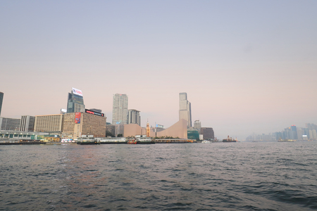 Tsim Sha Tsui from Victoria Harbour of  ferry terminalのeditorial素材