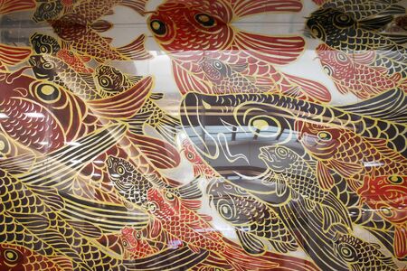 floating koi carps vector seamless wall paperの写真素材