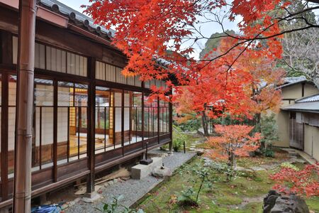 autumn in the Shinnyo do Temple in Kyotoのeditorial素材