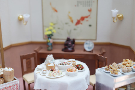 fun of Mini models display of old HK lifeの写真素材