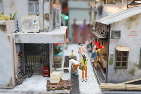 fun of Mini models display of old HK lifeのeditorial素材
