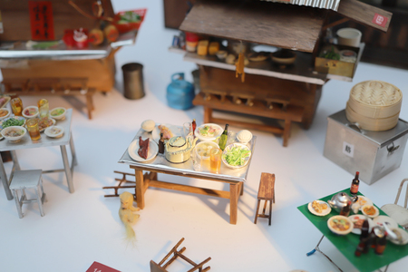 fun of Mini models display of old HK lifeの写真素材