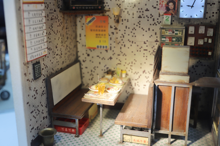 fun of Mini models display of old HK lifeのeditorial素材
