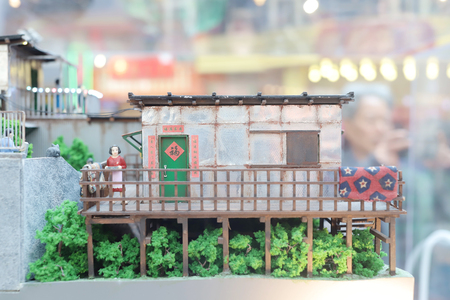 a fun figure model of Old Hong Kong の写真素材
