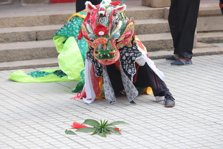 qilin dance at Tin Hau Temple hk