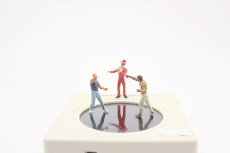 the figure of fighting using karate kungfu kickの写真素材