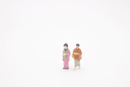 the japanese of mini people to travelの写真素材