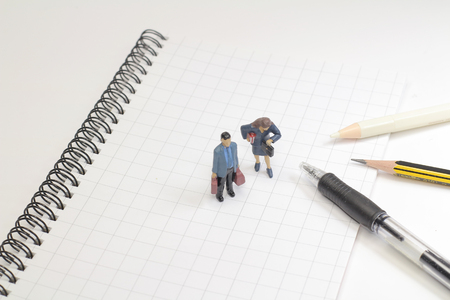 a small business figure with the stationery の写真素材