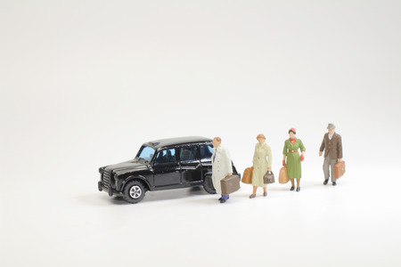 the Travel concept mini figure with luggageの写真素材