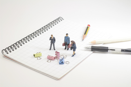 a small business figure with the stationery の写真素材