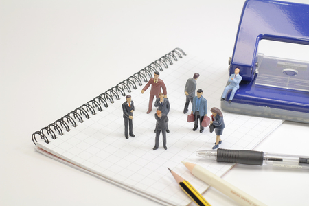 a small business figure with the stationery 

の写真素材