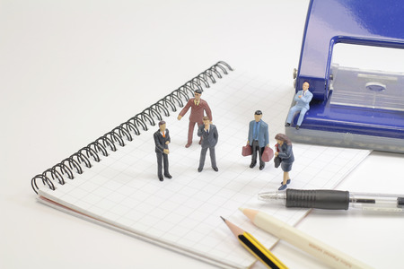 small business toy figures with the stationeryの写真素材