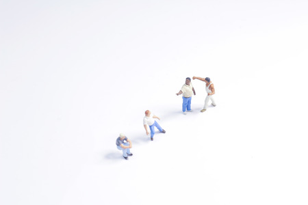 the street fight of figure at the boardの写真素材