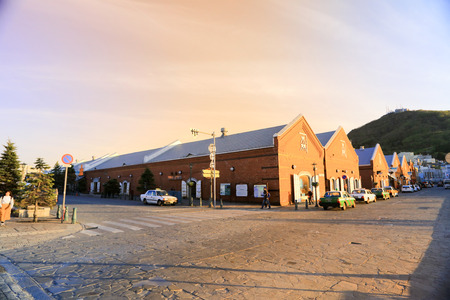 the Red brick warehouse in Hakodate japanのeditorial素材