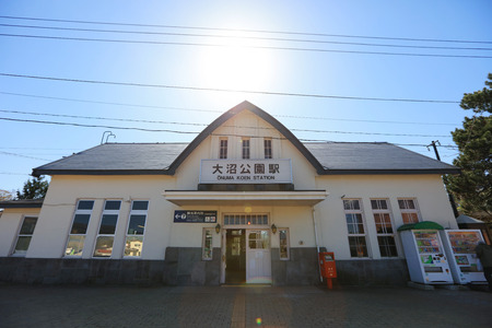 the Onumakoen Station, day in Hakodate, Hokkaido, Japanのeditorial素材