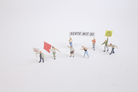 the figure of Pedestrians, demonstrators and onlookers walking along の写真素材