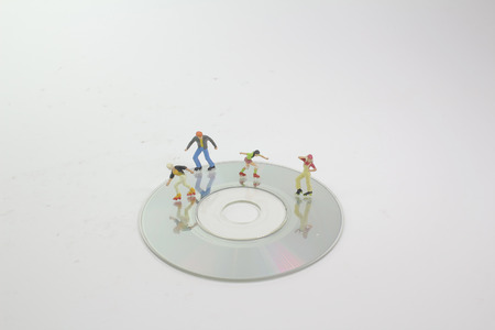  the fun of Tiny toy skaters on CDの写真素材