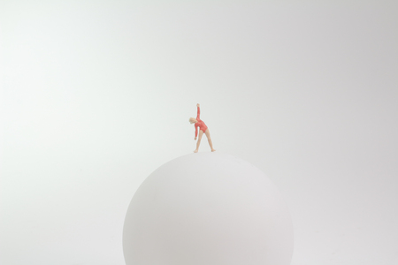 the fun figure dance at the boardの写真素材