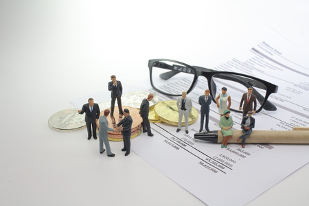 a Financial Statement report focus with small figureの写真素材