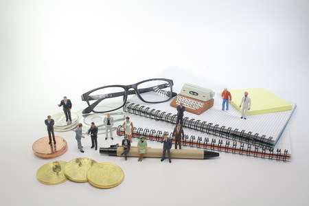 a Financial Statement report focus with small figureの写真素材