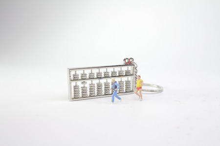 the mini of figure with the abacusの写真素材