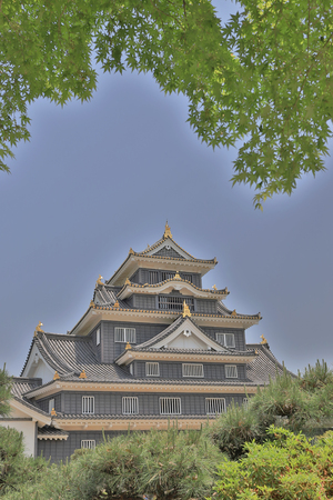 Okayama castle and canal in Okayama city.のeditorial素材