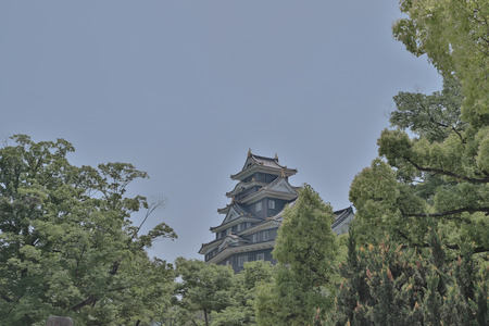 the castle tower at Okayama Castle japanのeditorial素材
