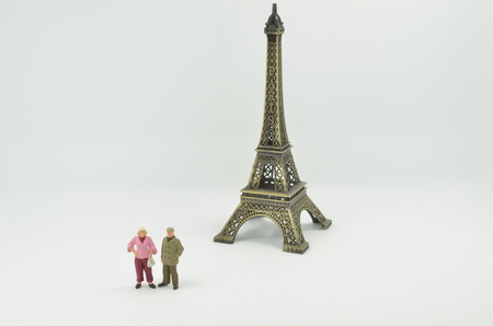 The figure with the scale Tower with Parisの写真素材