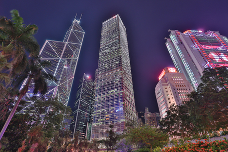 Modern city skyscrapers, Central, HK, China.のeditorial素材