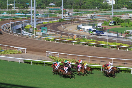 Racecourse in Hong Kong sha tin Fo Taのeditorial素材
