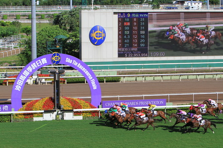Racecourse in Hong Kong sha tin Fo Taのeditorial素材