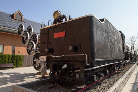 steam locomotive locomotive shed, Kyoto, Japanのeditorial素材