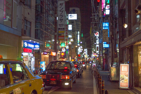 the night street of osaka center japanのeditorial素材