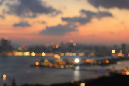 yau tong view of hong kong cityの写真素材