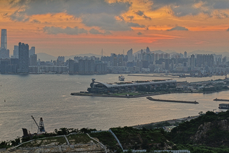 yau tong view of hong kong cityの写真素材