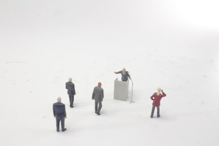 a figure of speaker with microphone for businessの写真素材