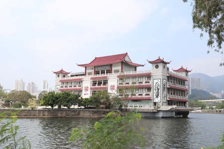 the landmarker of  Floating Restaurant at shatinのeditorial素材