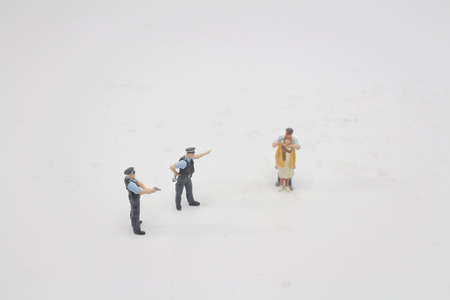 a figure of Hostage situation with the policeの写真素材