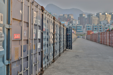 a loading to container depot with cargoのeditorial素材