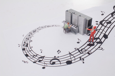 the fun of figure play the Pianoの写真素材