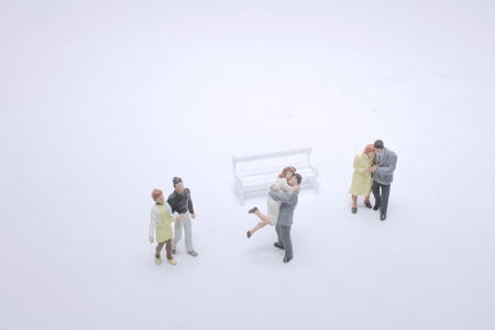 figurine of lover on boardの写真素材